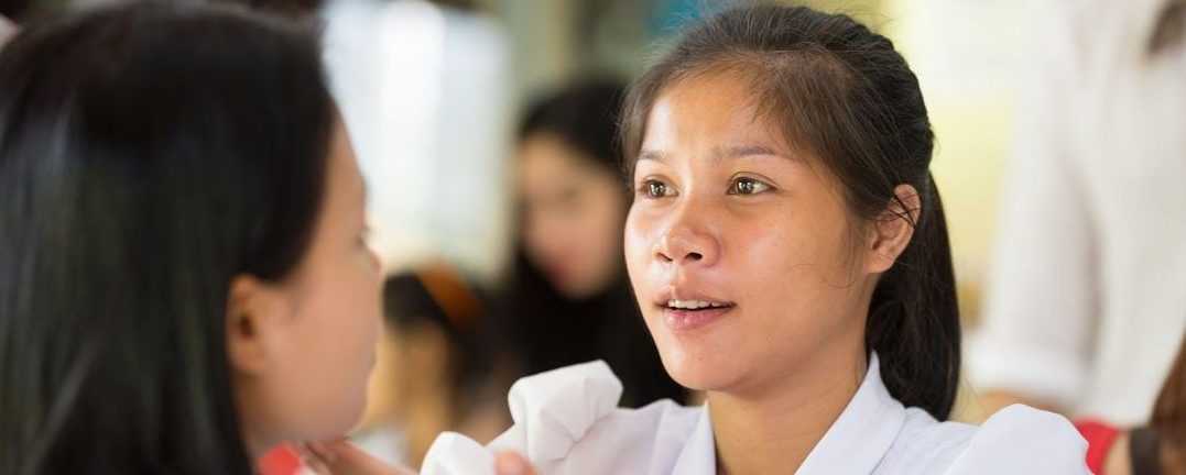 Closeup of a student